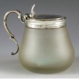 Charles Thomas Fox and George Fox, London 1847, a Victorian silver and glass mustard pot, the froste