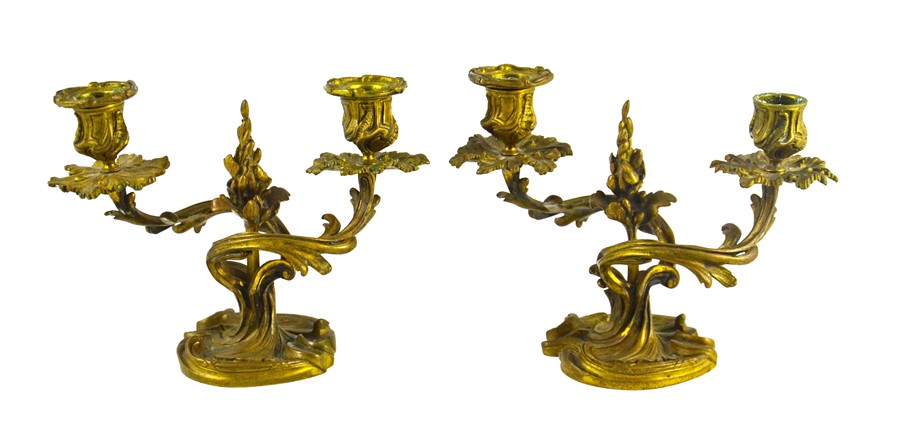 A pair of 19th century French ormolu candelabra