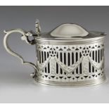 Edward Barnard and Sons, London 1893, a Victorian silver mustard pot, straight sided oval form, brig