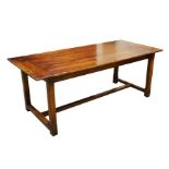 Brights of Nettlebed, an oak refectory table, 76cm high, 200cm long, 90cm wide