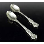 Two Victorian silver spoons, George Adams, London 1872 and 1868, Birght Vine and Kings variant garla