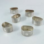 A set of six Art Deco silver napkin rings, George Randle