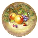 M Tandy for Royal Worcester, a fruit painted plate