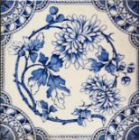 Minton's china Works, A quantity of tiles, stylised flowers and leaves, pattern No.2495 (box)