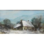 A pair of 19th Century paintings of snow scenes oi