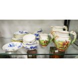 A Minton part tea set, butterflies and roses (12+)