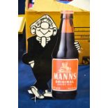 A Manns Original Brown Ale and Andy Capp cardboard figure, 29cm high.