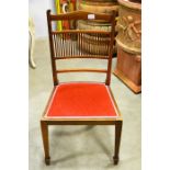 A single mahogany rail back bedroom chair
