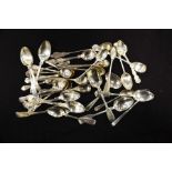 A quantity of silver condiment spoons, 20.75ozt