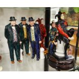 A group of Royal Doulton figures later decorated c