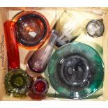 Three pieces of art glass including one stamped Or