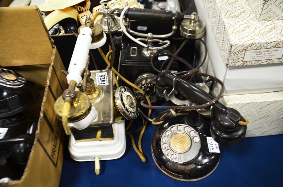 A Belgian style phone and two other examples. (3)