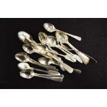 A quantity of silver egg spoons, 10.56ozt