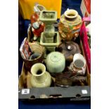 A group of assorted ceramics including glazed Orie