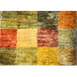 A John Lewis jute rug, chequared pattern 150cm x 90cm. together with a picture frame 75cm x 35 cm(2)