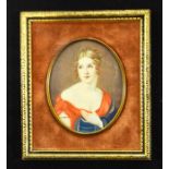 A 19th century style miniature portrait, possibly Napeolon's sister Pauline