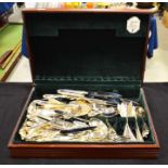 A part canteen of George Butler cutlery, cased A/F