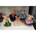 A set of Wade ceramic Nat West Bank piggy banks