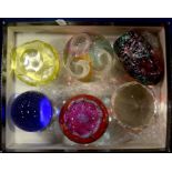 Six glass paperweights (6)