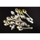 A quantity of silver egg spoons, 11.39ozt