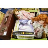 A selection of dolls, Bunty Album, a suitcase amd