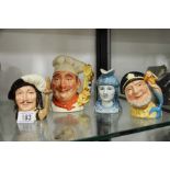 Four small Royal Doulton character jugs including