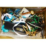 Assorted costume jewellery and watches