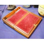 A rosewood writing slope with velvet interior 12cm