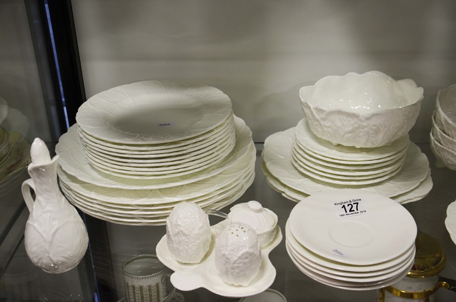 A Coalport part dinner service, cabbage leaf desig