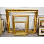 Three gilt picture frames 63cm x 73cm (3)