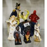 A group of Royal Doulton figureslater decorated co