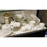 A Staffordshire part tea set comprising tea pot, c