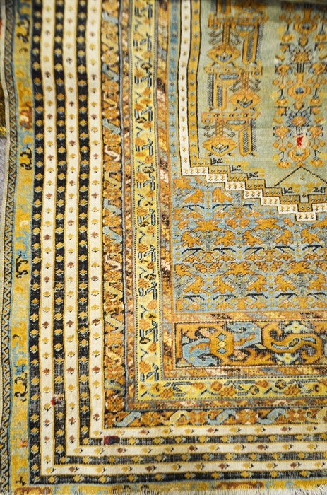 A 19th century Koula rug, geometric patterned, 216cm x 138cm