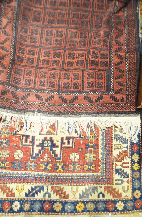 Two Caucasian style rugs, 115cm x 211cm (2)