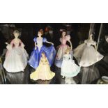 Four Royal Doulton and two Colaport figures includ