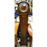 An oak cased grandmother clock