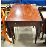 A mahogany D End drop leaf dining table