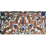 Twenty one Spanish tiles, lustre and floral glaze. Some a.f