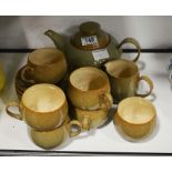 A Denby part tea set , comprising tea pot, cream j