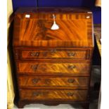 Reproduction fall front bureau, fitted four drawers.