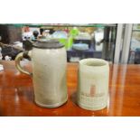 2nd World War German Stalag VIII Moosburg concentration camp stoneware tankard and another. (2)