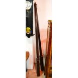 A pair of mahogany pillasters/bed canopy supports. (2)