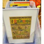 A framed copy of the Beano front cover February 19