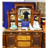 An Edwardian mahogany mirror back sideboard