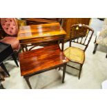 A Ladies desk with rising lid, bedroom chair and an occasional table. (3)