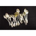 A quantity of silver egg spoons, 10.14ozt