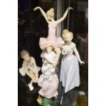 A group of of NAO by Lladro figures, 34cm high(4)