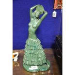 An Art Deco plaster figure of a lady 40cm