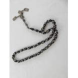 Middle Eastern black stone prayer beads with silver pendants