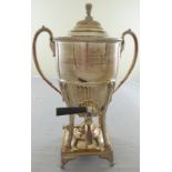 A large silver plated tea urn, H.45cm